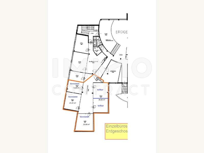 Grundriss Büro EG West 37m2 _ geteilt