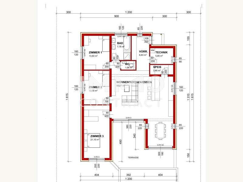 Bungalow Sierndorf: 01.2 ERDGESCHOSS 2 01.2 ERDGESCHOSS 2
