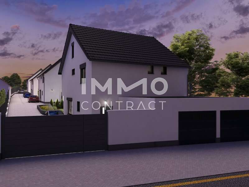 Straßenansicht Haus 1 Dämmerung