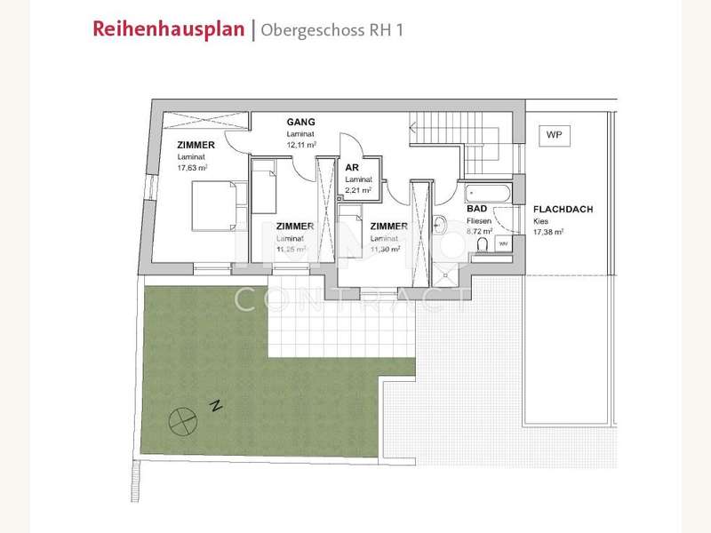 Reihenhausplan Obergeschoss RH1