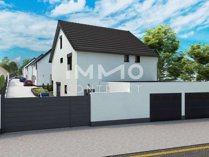 Einfamilienhaus Edelstal: Straßenansicht Haus 1 Straßenansicht Haus 1