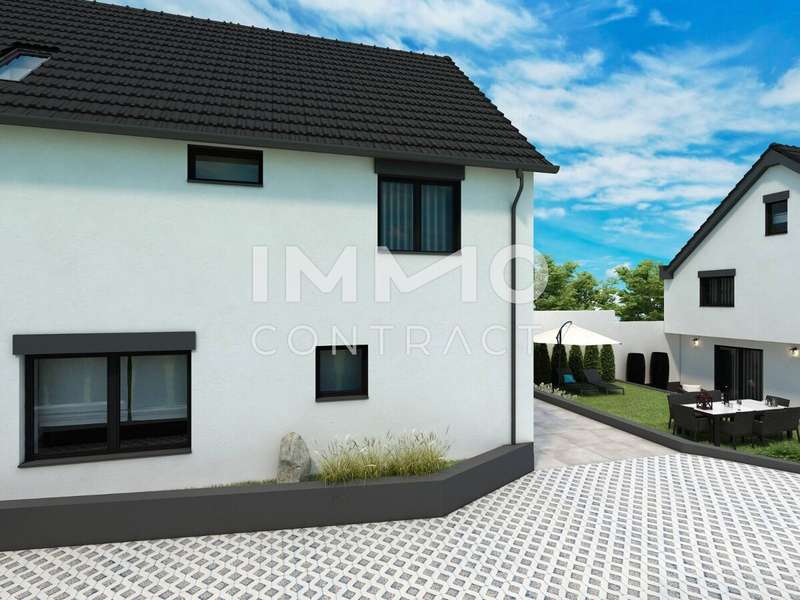 Einfamilienhaus Edelstal: Haus 2 Einfahrtsansicht Haus 2 Einfahrtsansicht