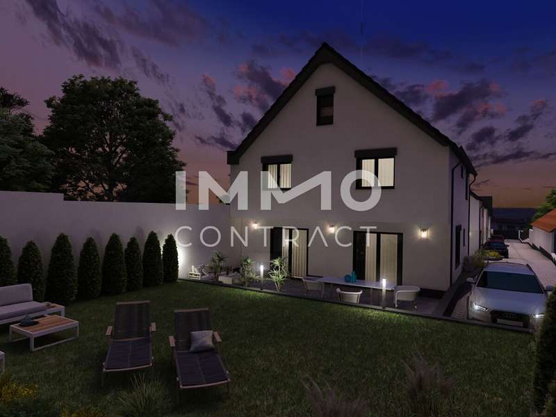 Einfamilienhaus Edelstal: Ansicht außen Dämmerung_2 Ansicht außen Dämmerung_2