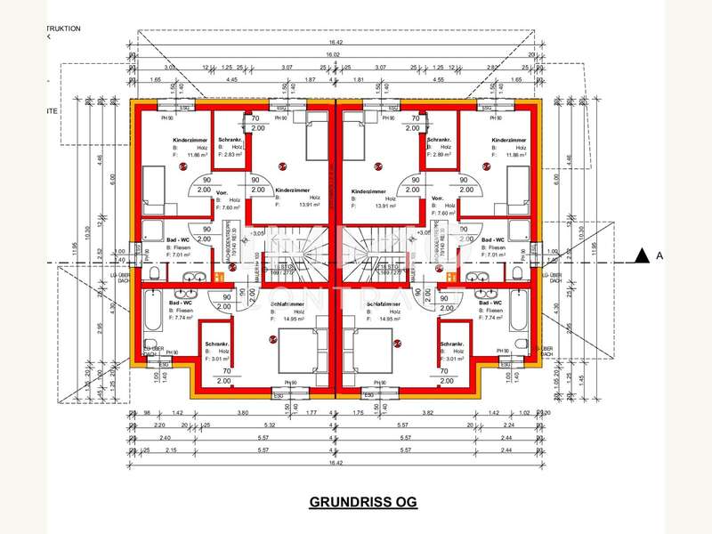 Doppelhaushälfte Golling: Plan OG Plan OG