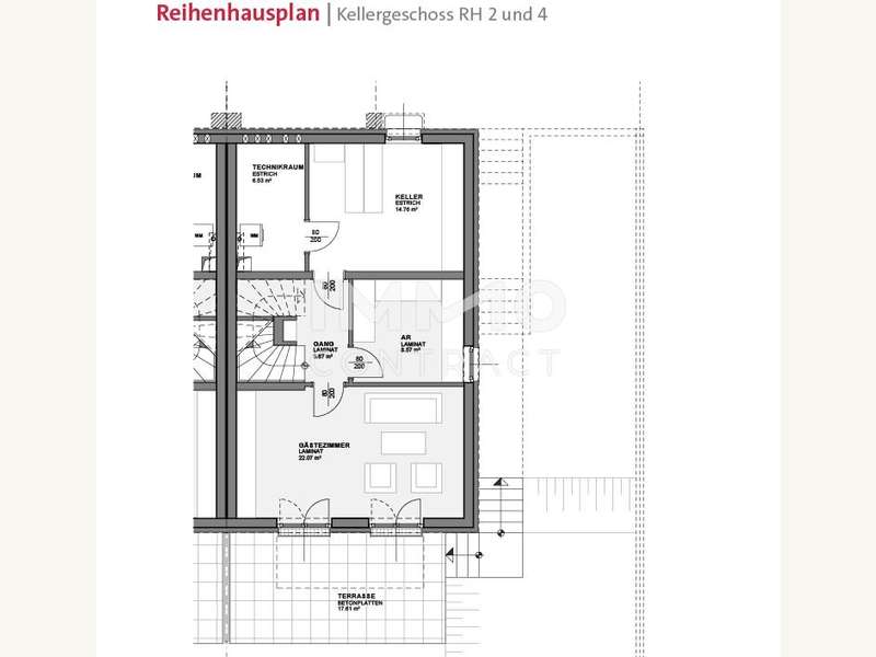 Doppelhaushälfte Bad Sauerbrunn: Grundriss Keller DHH 2 und 4 Grundriss Keller DHH 2 und 4