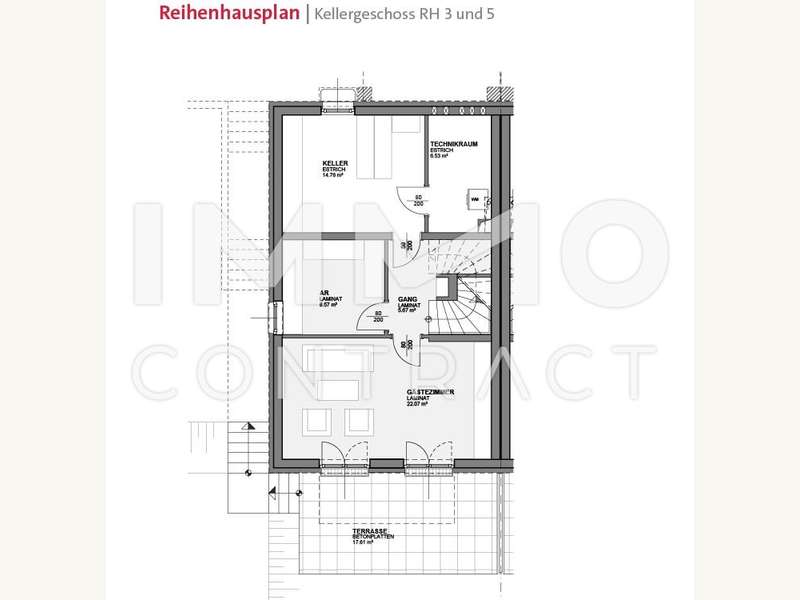 Doppelhaushälfte Bad Sauerbrunn: Grundriss Keller DHH 3 und 5 Grundriss Keller DHH 3 und 5