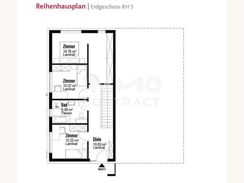 Reihenhausplan Erdgeschoss RH5