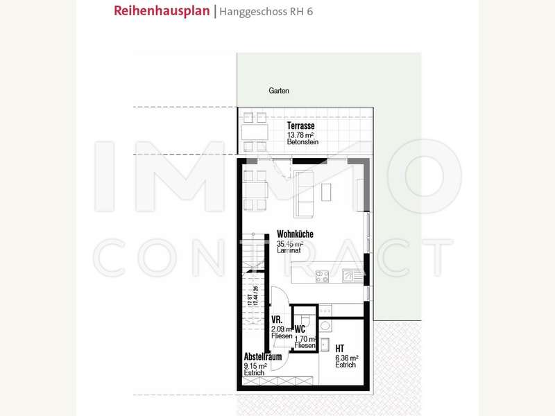 Reihenhausplan Hanggeschoss RH6