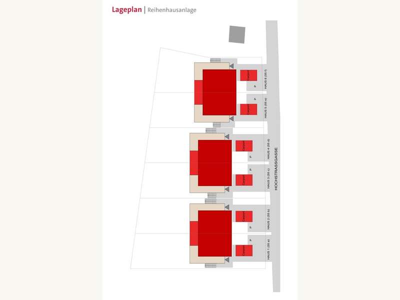 Lageplan der Reihenhausanlage