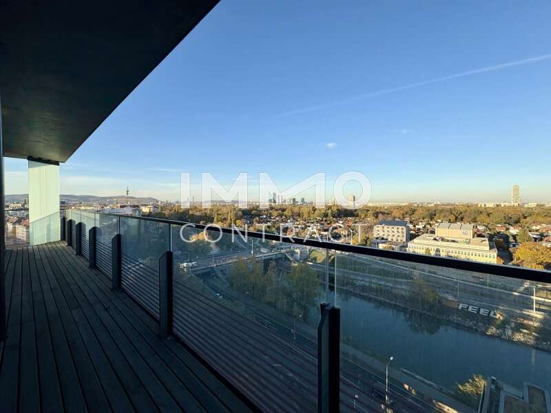 Mietwohnung Wien: Balkon Donaukanal aufwärts Balkon Donaukanal aufwärts