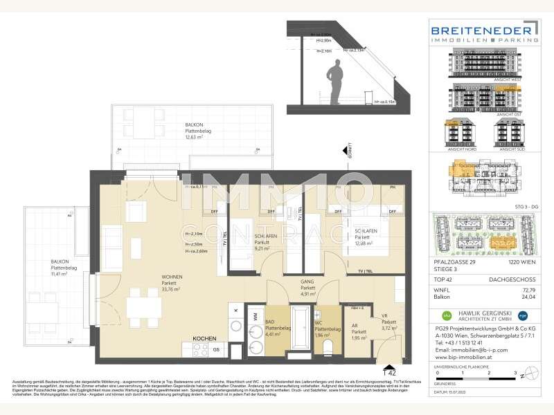 Dachgeschosswohnung Wien: 22_0715 _PFA_Stg 3_Top 42-1 22_0715 _PFA_Stg 3_Top 42-1