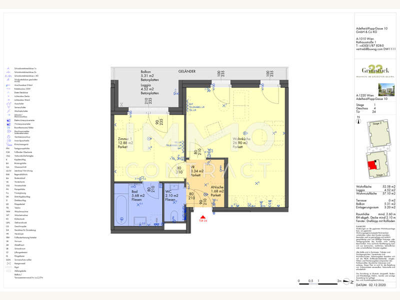 Mietwohnung Wien: Pläne Stiege 1-24-1 Pläne Stiege 1-24-1