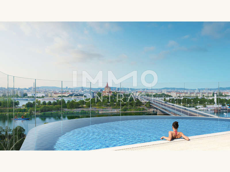 Mietwohnung Wien: Pool mit Cityblick Pool mit Cityblick