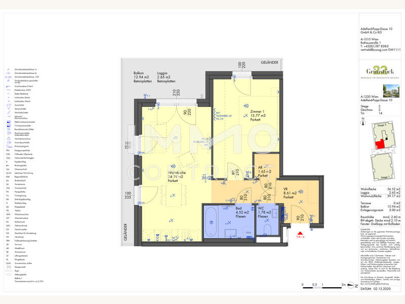 Mietwohnung Wien: Pläne Stiege 2-14-1 Pläne Stiege 2-14-1