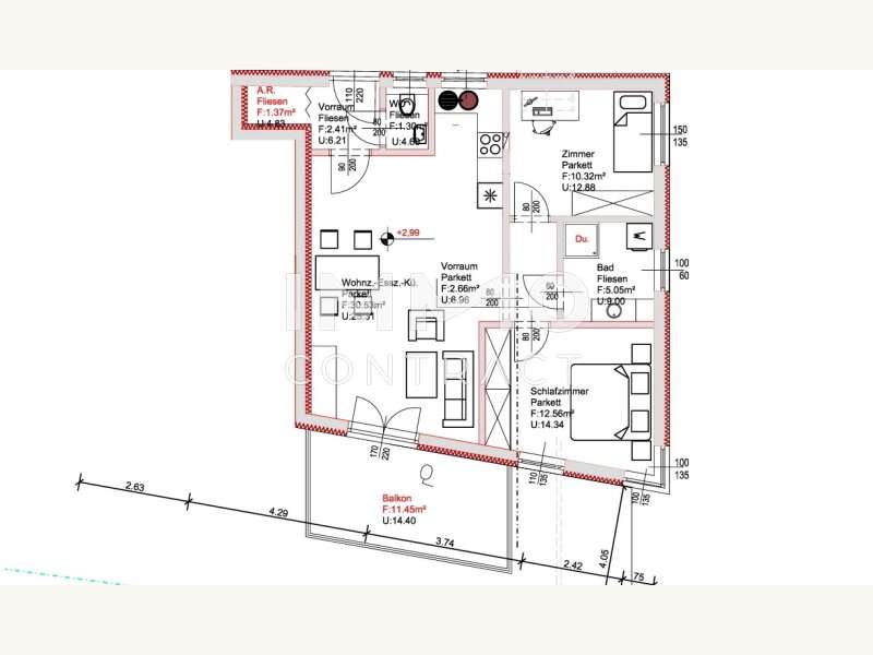 Dachgeschosswohnung Graz: Lageplan W3 Lageplan W3