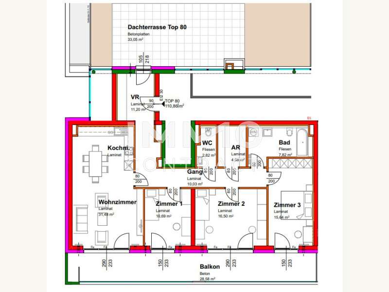 Dachgeschosswohnung Krems an der Donau: Top80 Top80
