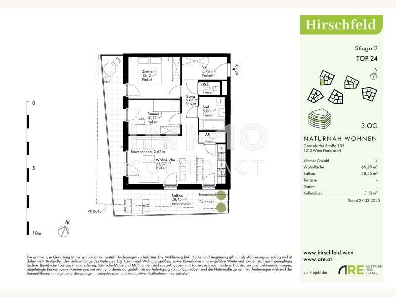 Eigentumswohnung Wien: GER - H2 - OG3 - Top 24 - v1-1 GER - H2 - OG3 - Top 24 - v1-1