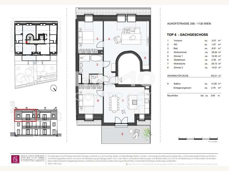 Dachgeschosswohnung Wien: Grundriss Top 6 Grundriss Top 6