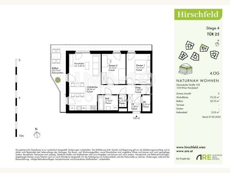 Eigentumswohnung Wien: GER - H4 - OG4 - Top 25 - v1-1 GER - H4 - OG4 - Top 25 - v1-1