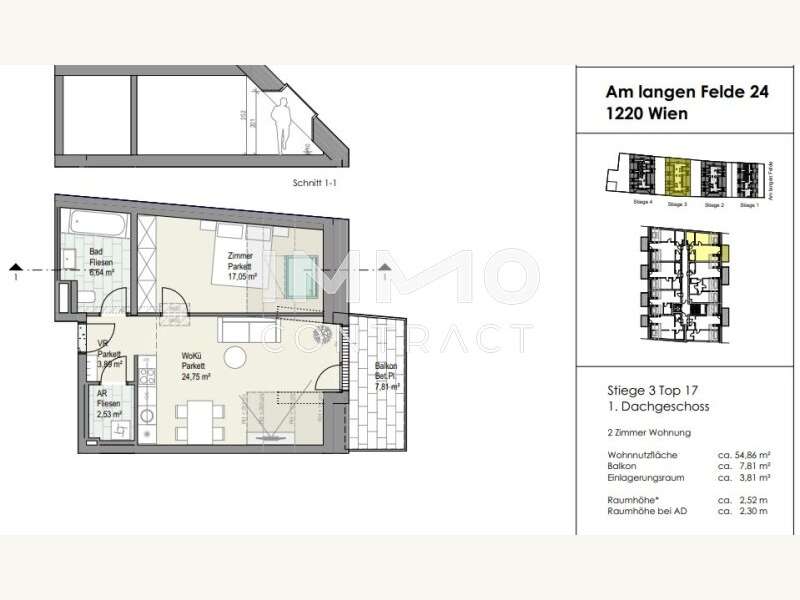 Dachgeschosswohnung Wien: Top 17 Top 17