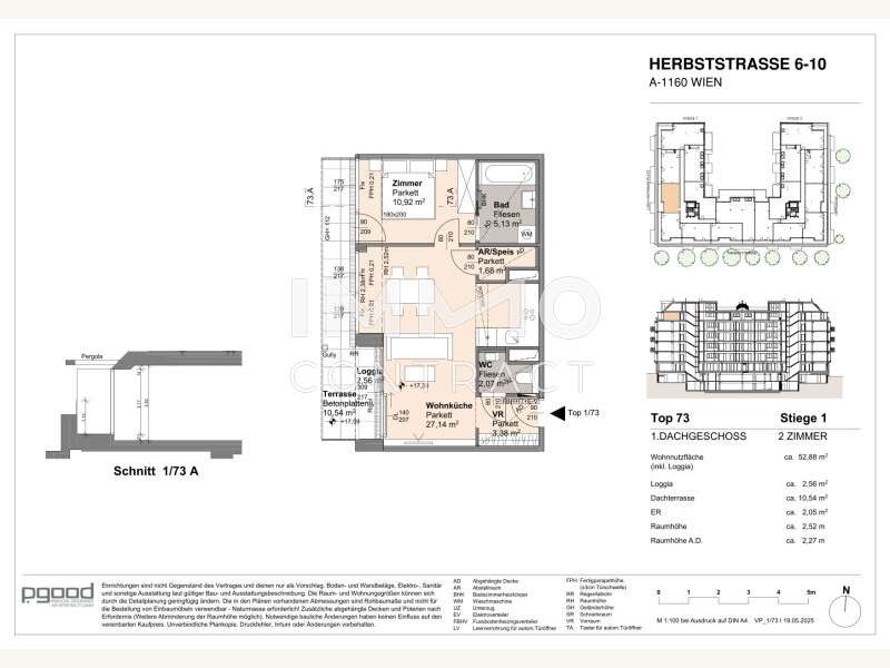 Dachgeschosswohnung Wien: Wohnungsplan Wohnungsplan