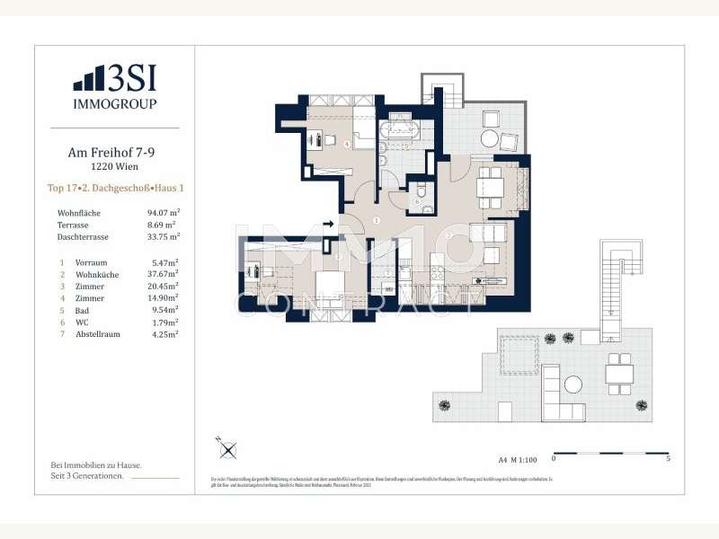 Dachgeschosswohnung Wien: 3SI_AmFreihof7-9_Wohnungsplaene_gesamt_-17 3SI_AmFreihof7-9_Wohnungsplaene_gesamt_-17