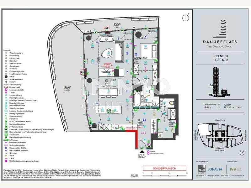 Eigentumswohnung Wien: Wohnungsplan 14-11_Innere Stadt_Kahlenberg Wohnungsplan 14-11_Innere Stadt_Kahlenberg