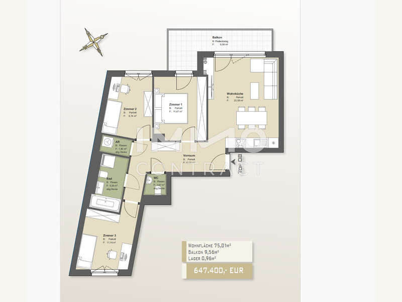Eigentumswohnung Wien: Grundriss Brienne Top 8 Grundriss Brienne Top 8