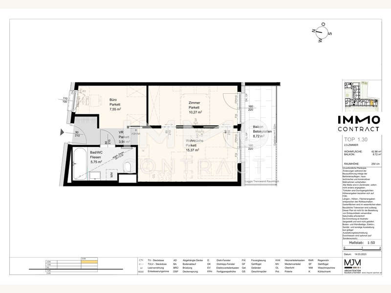 Dachgeschosswohnung Stockerau: 14.1.33 Top 1.30-1 14.1.33 Top 1.30-1