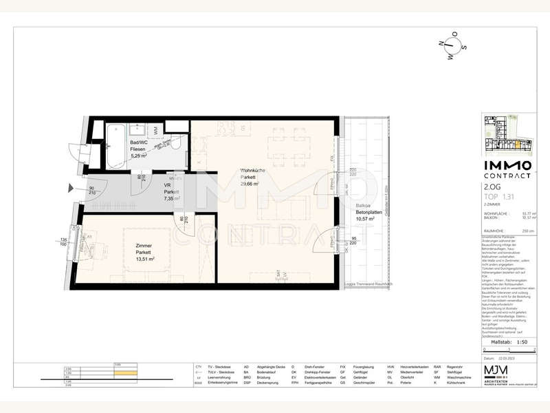 Dachgeschosswohnung Stockerau: 14.1.34 Top 1.31-1 14.1.34 Top 1.31-1