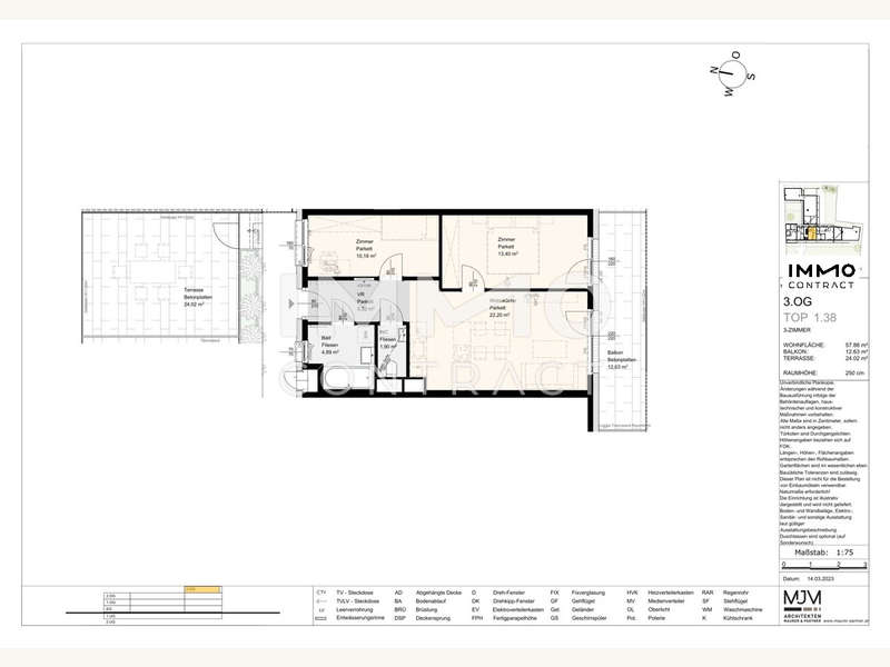 Dachgeschosswohnung Stockerau: 14.1.43 Top 1.38 Übersicht-1 14.1.43 Top 1.38 Übersicht-1