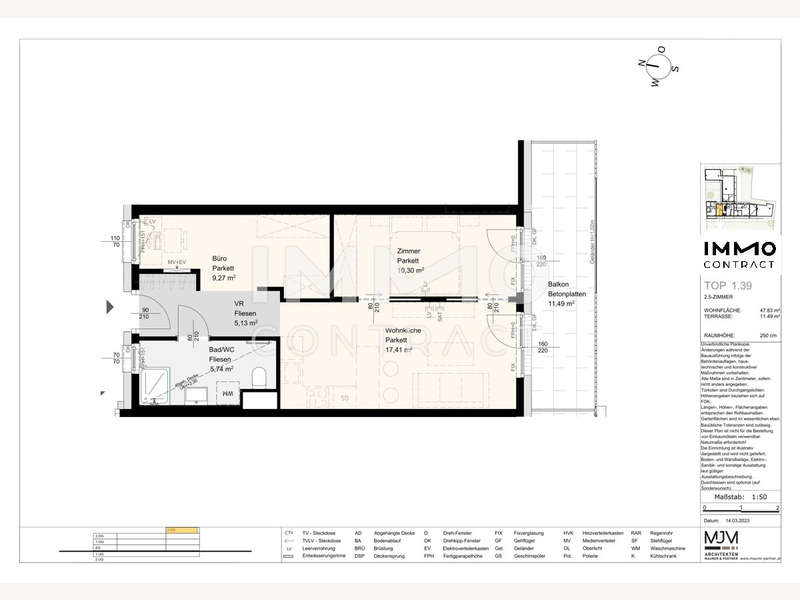 Dachgeschosswohnung Stockerau: 14.1.44 Top 1.39-1 14.1.44 Top 1.39-1