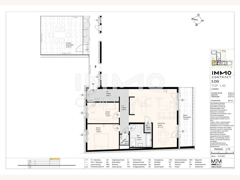 Dachgeschosswohnung Stockerau: 14.1.46 Top 1.40 Übersicht-1 14.1.46 Top 1.40 Übersicht-1