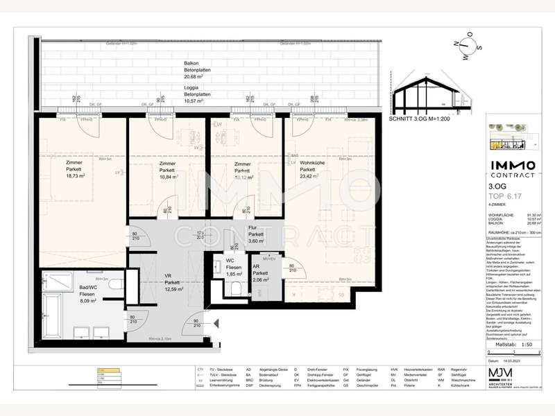 Dachgeschosswohnung Stockerau: 14.6.18 Top 6.17-1 14.6.18 Top 6.17-1