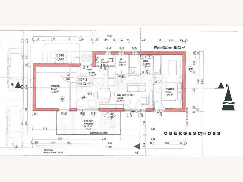 Dachgeschosswohnung Wien: Plan Wohnung Plan Wohnung