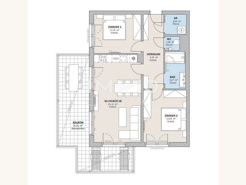 Eigentumswohnung Wien: Neulaa Top 5 Grundriss Neulaa Top 5 Grundriss