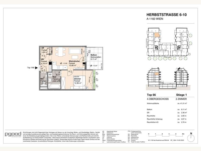 Eigentumswohnung Wien: 2025 05 19_VP_Stiege1_Top66-1 2025 05 19_VP_Stiege1_Top66-1