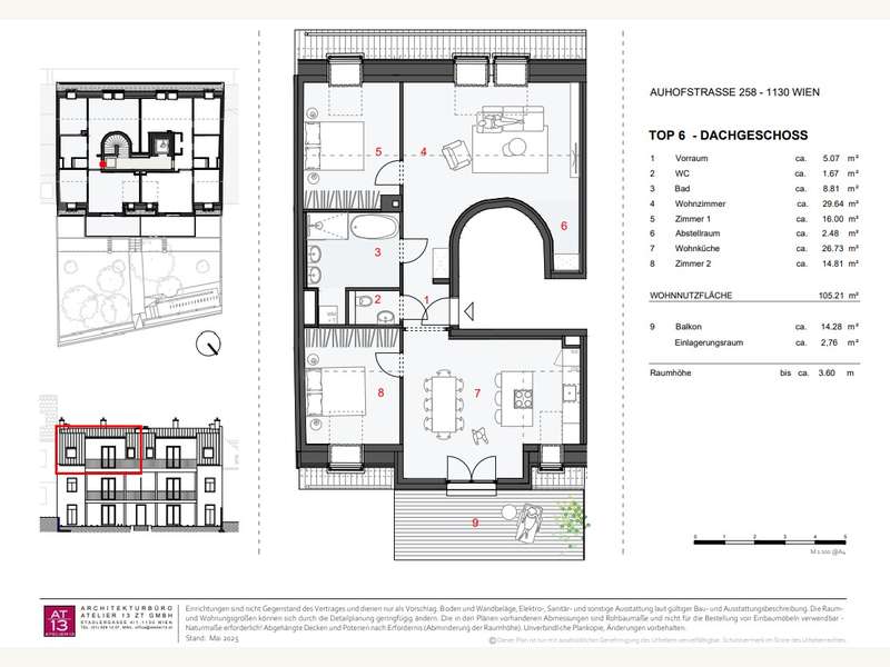 Dachgeschosswohnung Wien: Grundriss Top 6 Grundriss Top 6