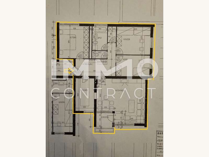 Eigentumswohnung Wels: Grundriss farbig makiert Grundriss farbig makiert
