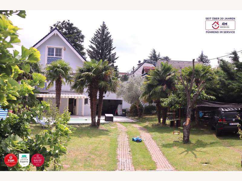 Einfamilienhaus Wien: Garten mit Blick auf das Haus Garten mit Blick auf das Haus