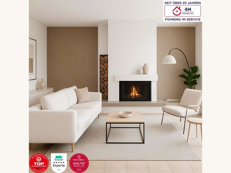 Beispielbild Wohnzimmer mit Kamin