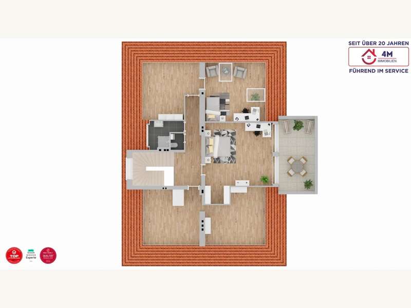 Einfamilienhaus Klosterneuburg: Grundriss DG Grundriss DG