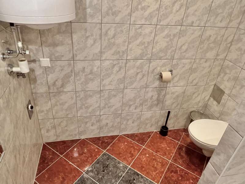 WC im Badezimmer, abgetrennt