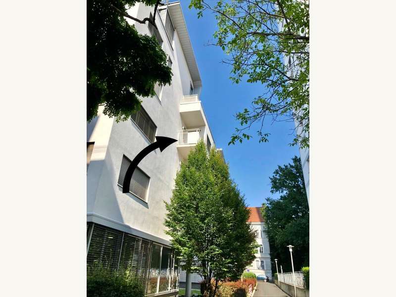 Mietwohnung Graz: Aussenansicht zum Balkon Aussenansicht zum Balkon