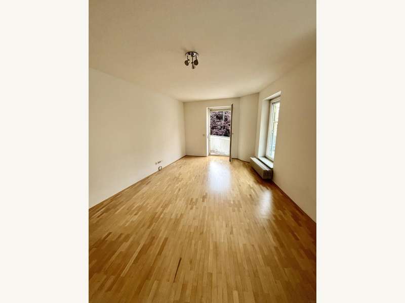 Mietwohnung Graz: Wohnzimmer mit Ausgang auf den Balkon Wohnzimmer mit Ausgang auf den Balkon