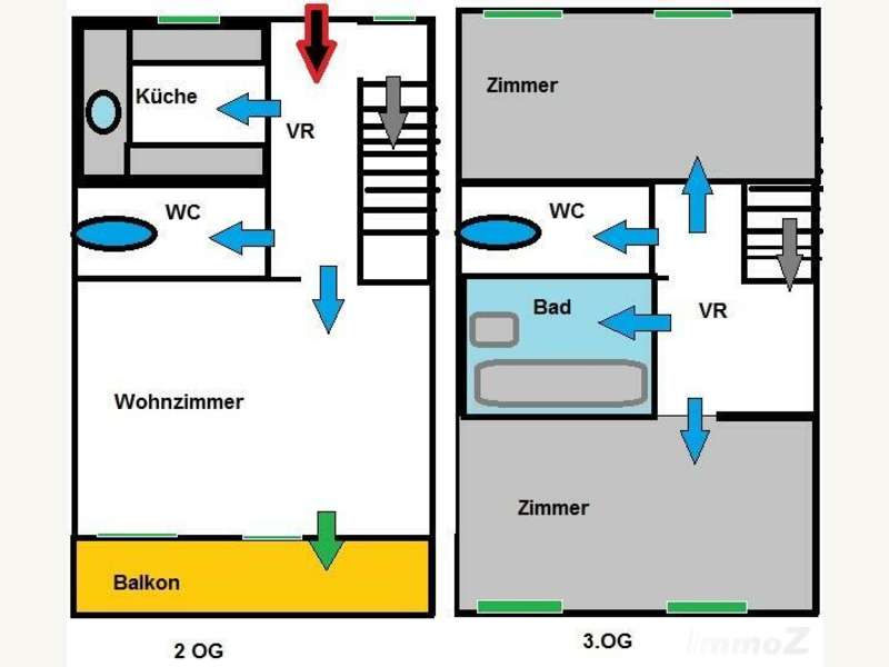 Maisonette Graz: Skizze 2 3 OG Skizze 2 3 OG