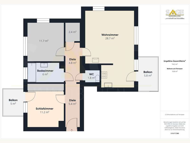 Dachgeschosswohnung Saalfelden am Steinernen Meer: Grundriss Grundriss